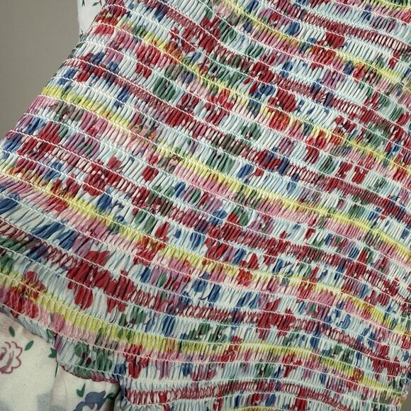 70°F/21°C Women's Puffy Sleeve Princess Tulle Mini Dress Size S Coquette Floral - Picture 11 of 11